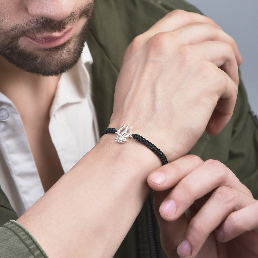 PREORDER - MEN Mahadev's Trishul Gaze 92.5 silver Bracelet