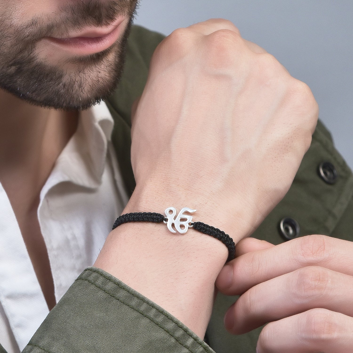 MEN - Rabb Raakhaa Ek Onkar  92.5 Silver Bracelet