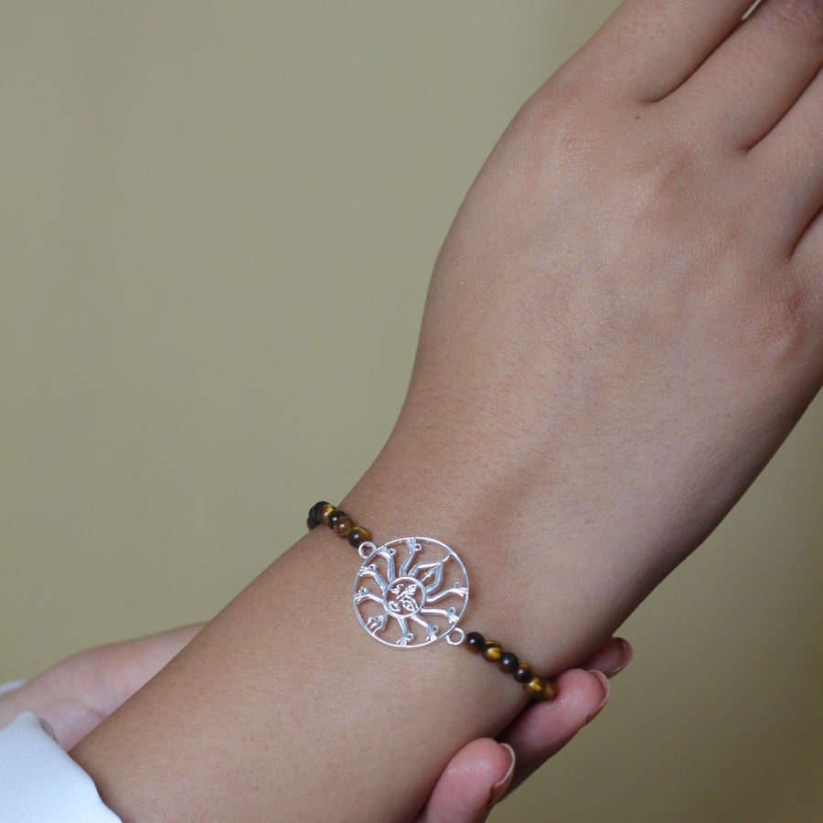 WOMEN - Devi Maa 92.5 Silver with Tiger Eye Beads Bracelet
