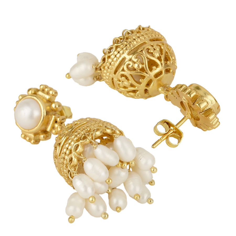Lotus Freshwater Pearls Jhumka