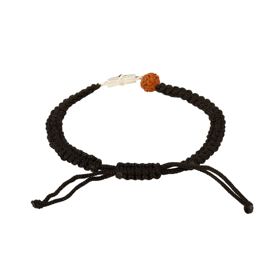 PREORDER - MEN - Third Eye with Rudraksha 92.5 Silver Bracelet