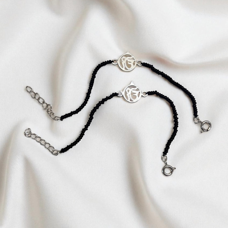 KIDS - (Pair) Ek Onkar Kids 92.5 Silver Bracelets