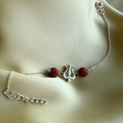 WOMEN - Mahadev's Trishul with Double Rudraksha 92.5 Silver Bracelet