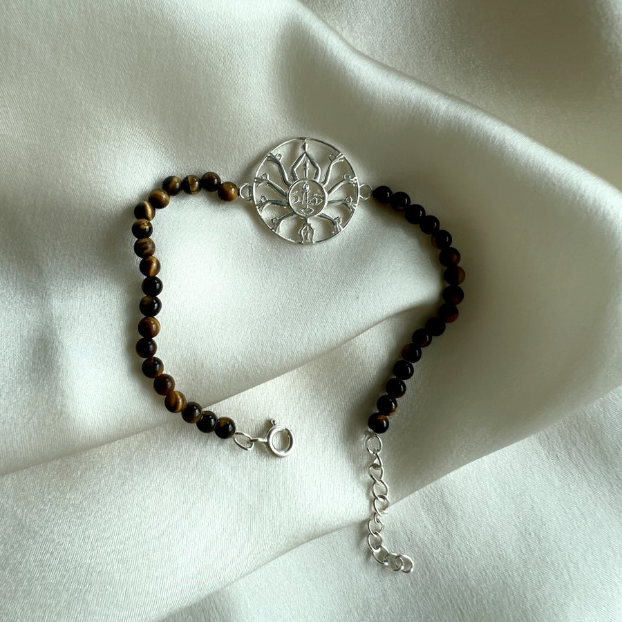 WOMEN - Devi Maa 92.5 Silver with Tiger Eye Beads Bracelet