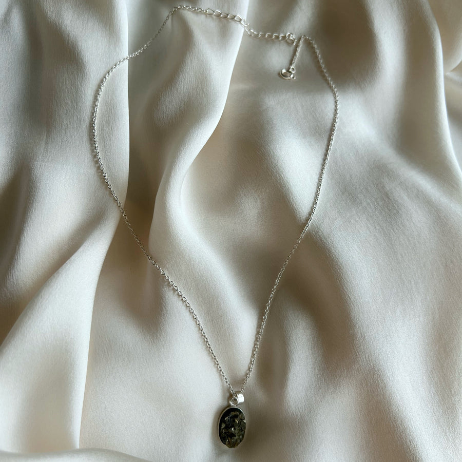 NECKLACE - Pyrite Natural Form 92.5 Silver Necklace