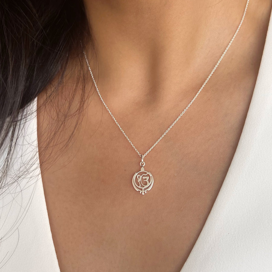 NECKLACE - Ek Onkar 92.5 Silver Pendant and Chain