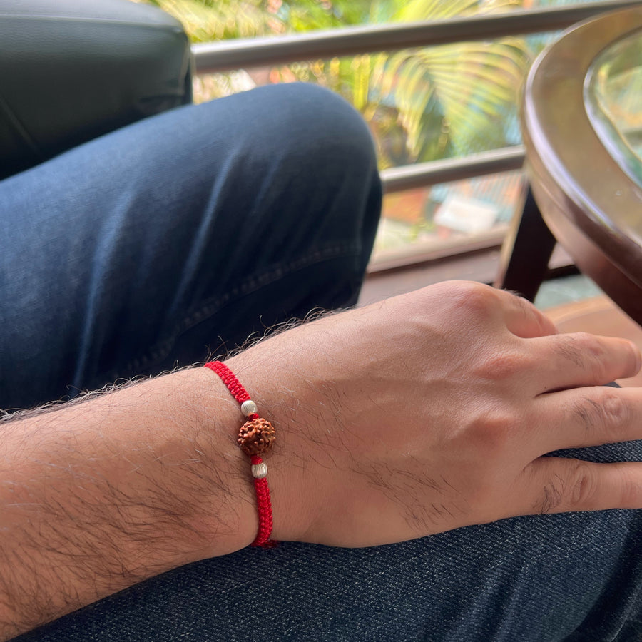 MEN - Rudraksha Shiva Bracelet with 92.5 Silver Beads