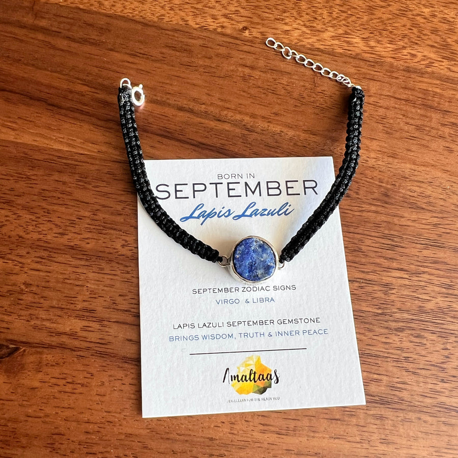 September Birthstone – Lapis Lazuli 92.5 Silver Bracelet