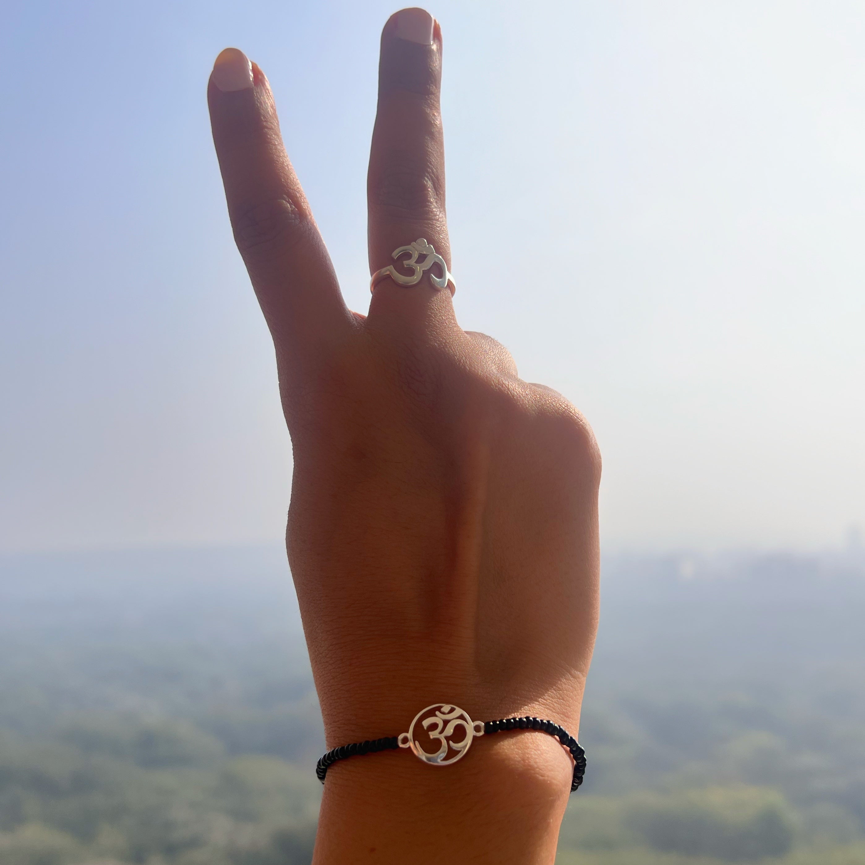 Women Combo- OM 92.5 Silver Bracelet & Ring