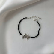 WOMEN - Jai Guruji Blessings 92.5 Silver Bracelet with Black Onyx Beads