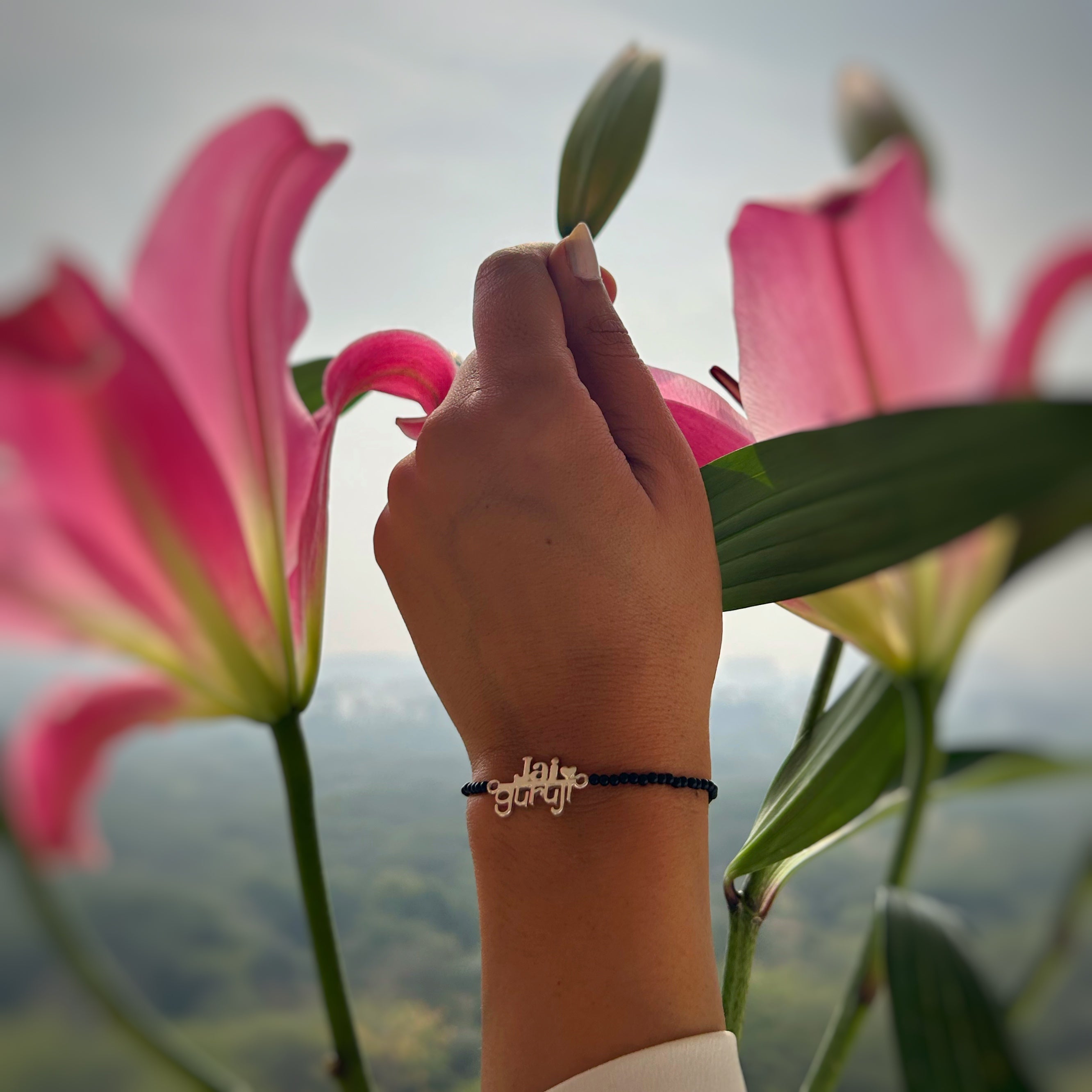 WOMEN - Jai Guruji Blessings 92.5 Silver Bracelet with Black Onyx Beads