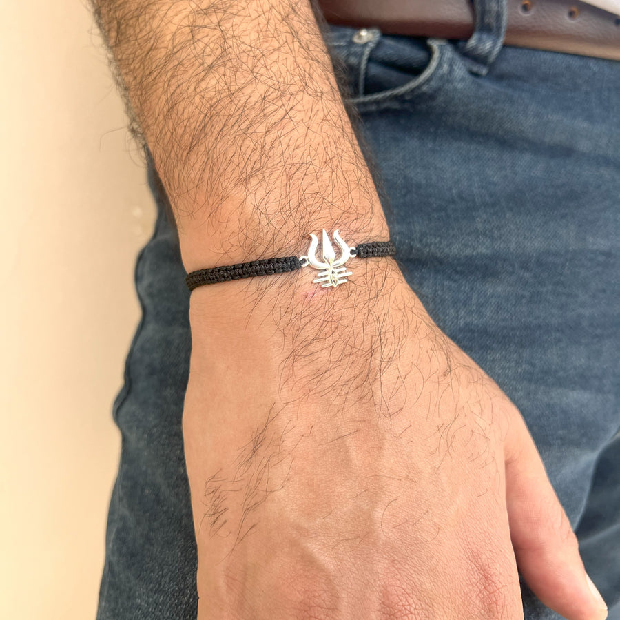 PREORDER - MEN Mahadev's Trishul Gaze 92.5 silver Bracelet