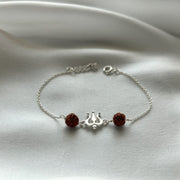 WOMEN - Mahadev's Trishul with Double Rudraksha 92.5 Silver Bracelet