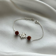 WOMEN - Mahadev's Trishul with Double Rudraksha 92.5 Silver Bracelet