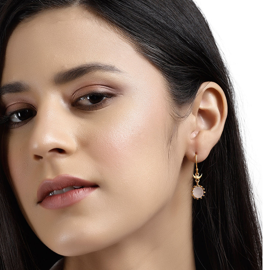 PREPAID Moon Hook Earring - Rose Quartz