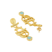 Blue Turquoise Earrings Dreamcatcher