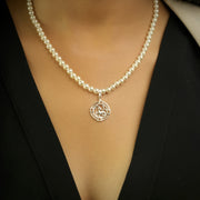 Capricorn Pearl 92.5 Silver Necklace PLUS Free Thread Bracelet