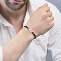 Men - Jai Guruji Blessings 92.5 Silver Bracelet