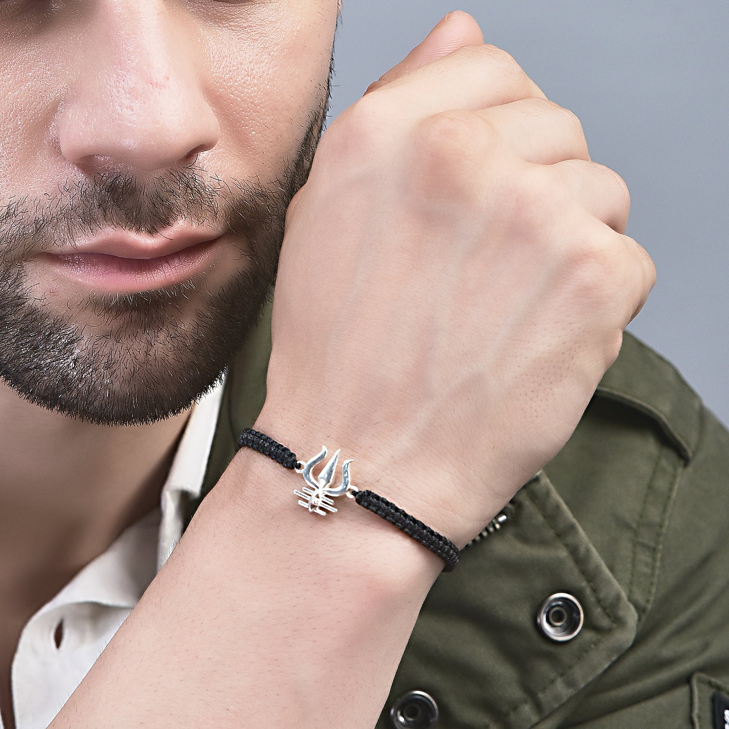 Mahadev's Trishul Gaze 92.5 silver Bracelet