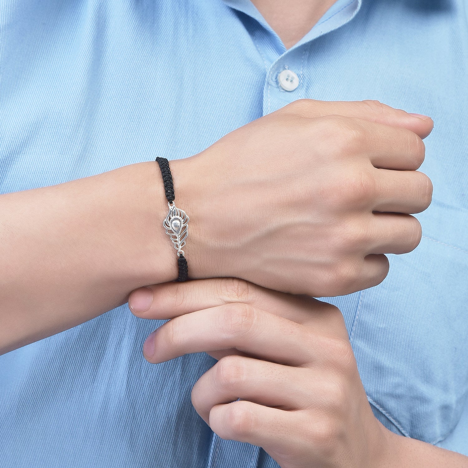 Men - Kanha Morpankh 92.5 Silver Bracelet