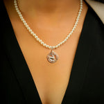 Aries Pearl 92.5 Silver Necklace PLUS Free Thread Bracelet