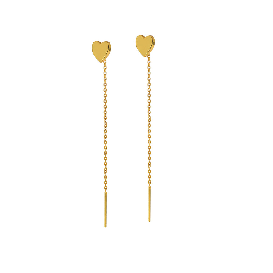 My Heart Thread Earring- 92.5  Silver ( with 22k Gold-plating)