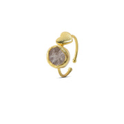 My Heart Rose-quartz Ring - 92.5 Silver ( with 22k Gold Plating)