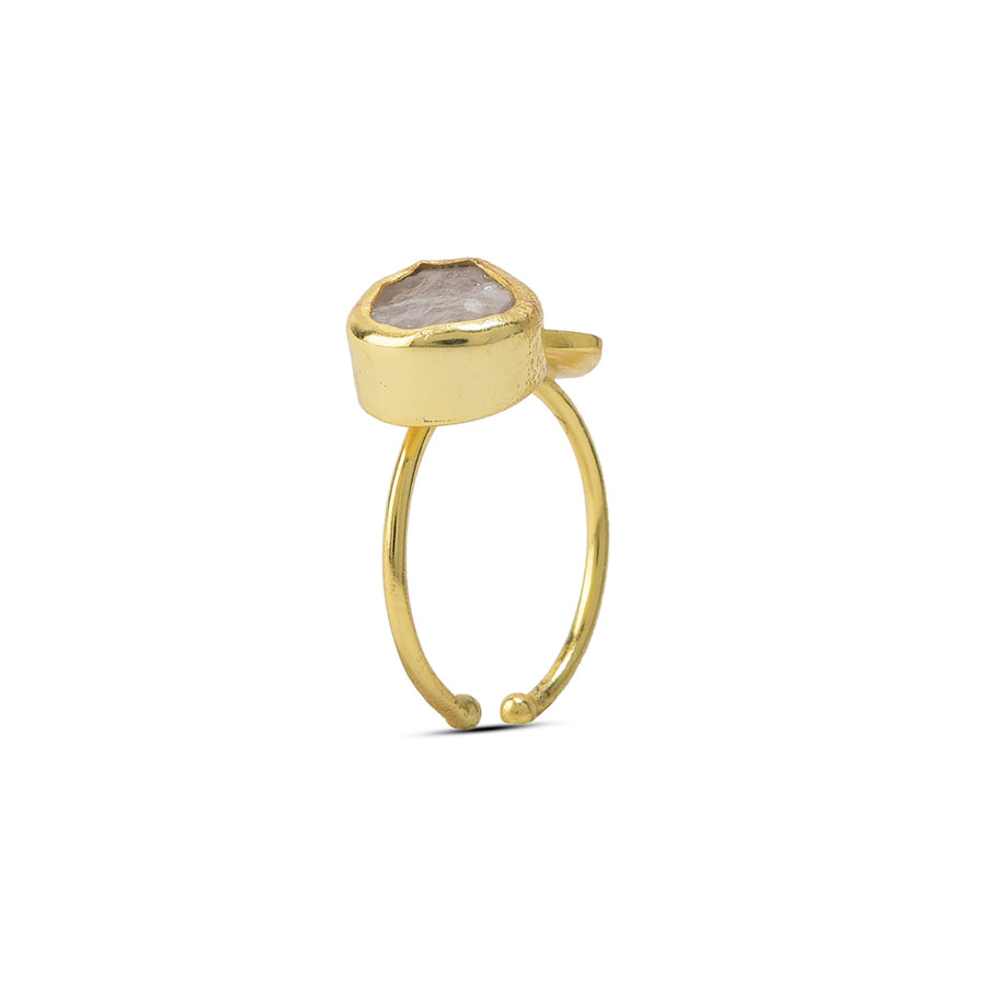 My Heart Rose-quartz Ring - 92.5 Silver ( with 22k Gold Plating)