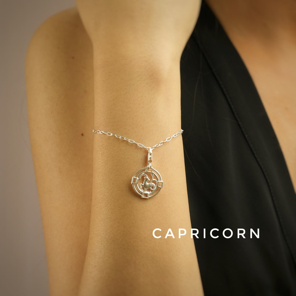 Capricorn 92.5 Silver Chain Bracelet