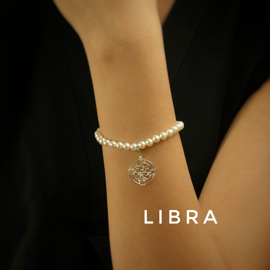 Woman Pearl Bracelet - ALL Zodiac Sun Sign in 92.5 Silver PLUS Free Thread Bracelet