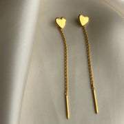 My Heart Thread Earring- 92.5  Silver ( with 22k Gold-plating)
