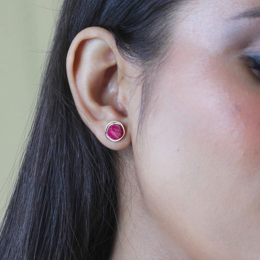 PREORDER - Ruby Scarlet Flame Studs