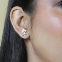 Earring - Thakurji Morpankh 92.5 Silver Studs