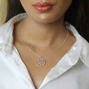 NECKLACE- Devi Maa Pendant 92.5 Silver with Link Chain