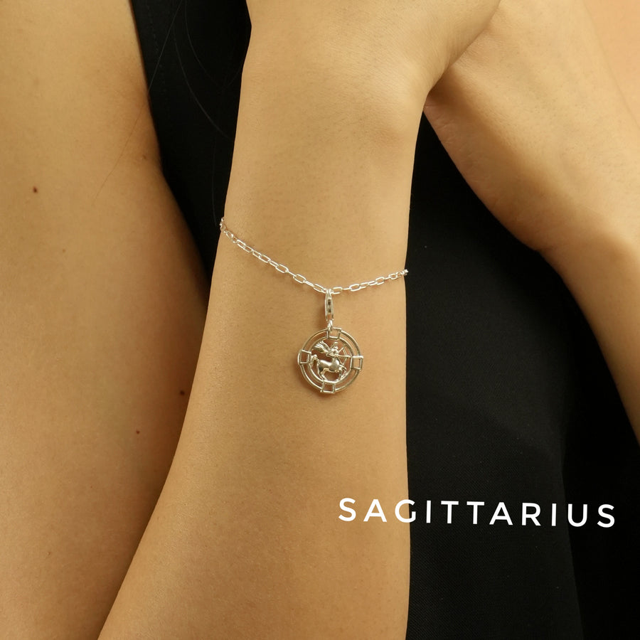 Woman Chain Bracelet - ALL Zodiac Sun-Sign in 92.5 Silver PLUS Free Thread Bracelet