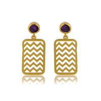 Amethyst Earring - Chevron Chic