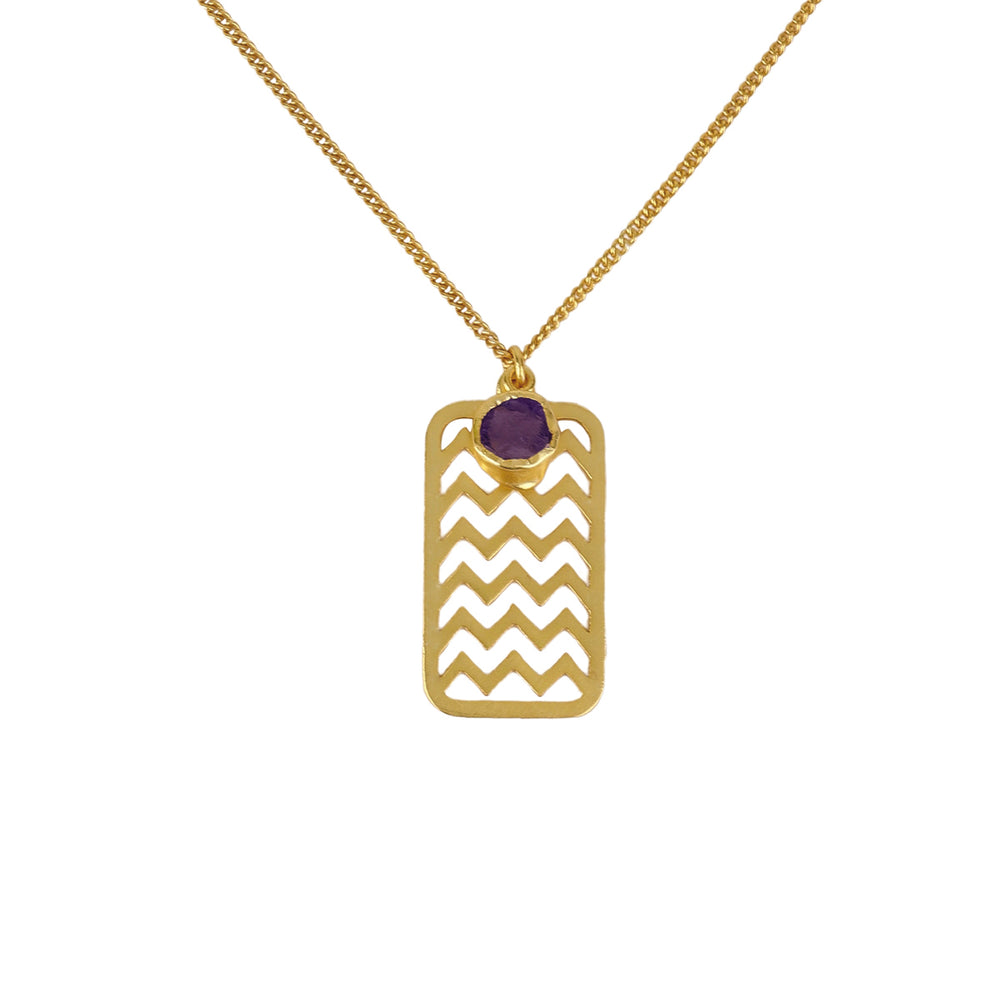 
            
                Load image into Gallery viewer, Amethyst Chevron Chic Necklace
            
        