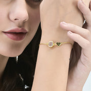 My Heart Rose Quartz Bracelet - 92.5 Silver ( with 22k Gold Plating)