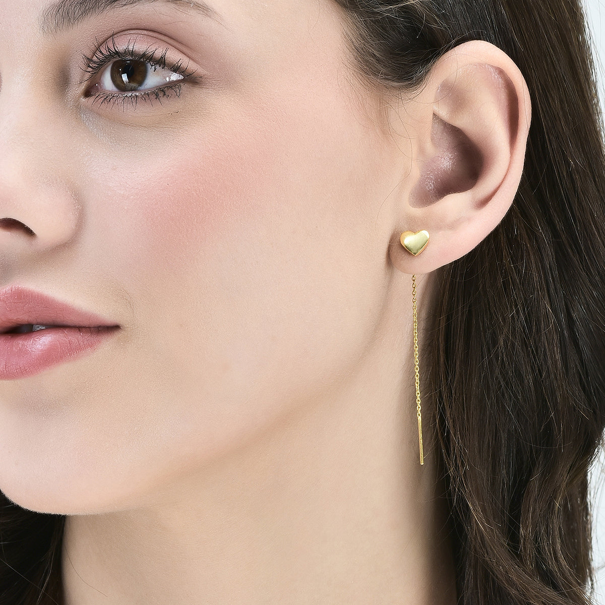 My Heart Thread Earring- 92.5  Silver ( with 22k Gold-plating)