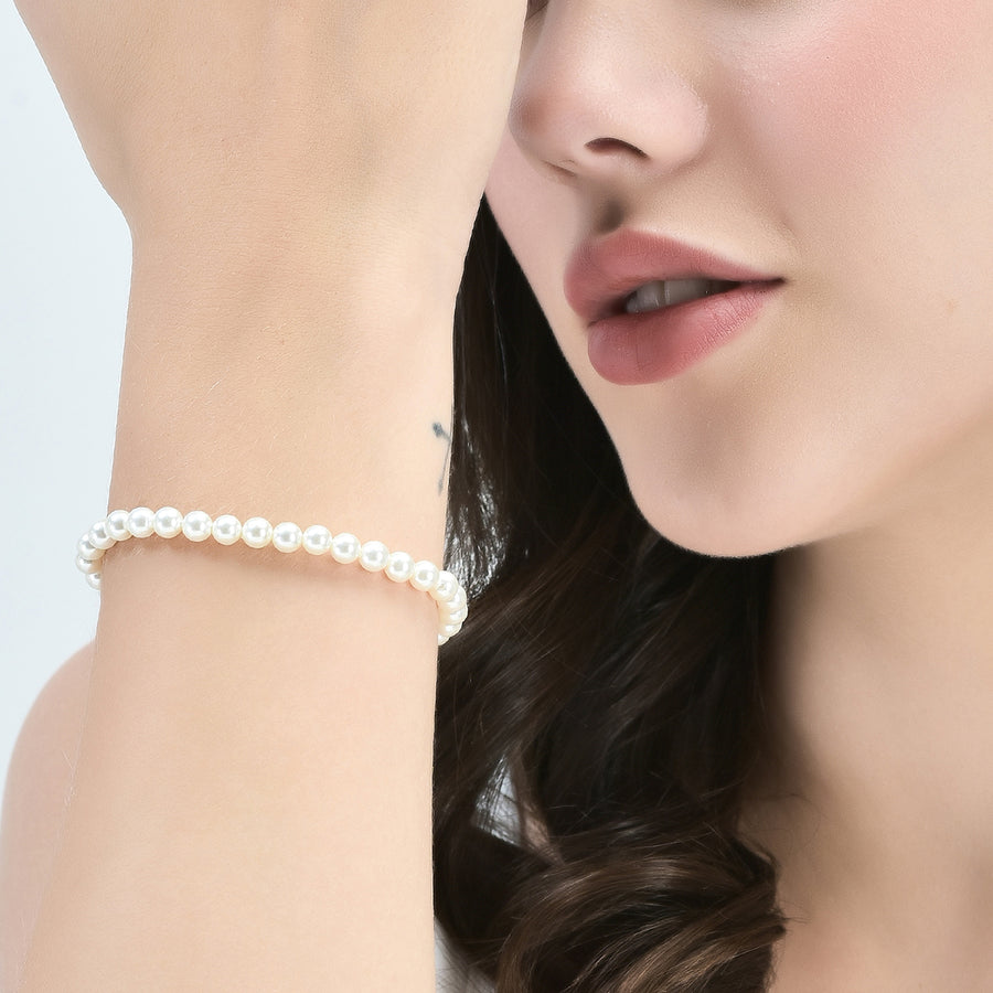 Pearl 92.5 Silver Bracelet (Zodiac Charm not included)