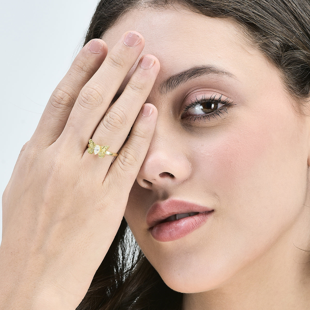 WOMEN RING - Butterfly 92.5 Silver (22k Gold-plated) Ring