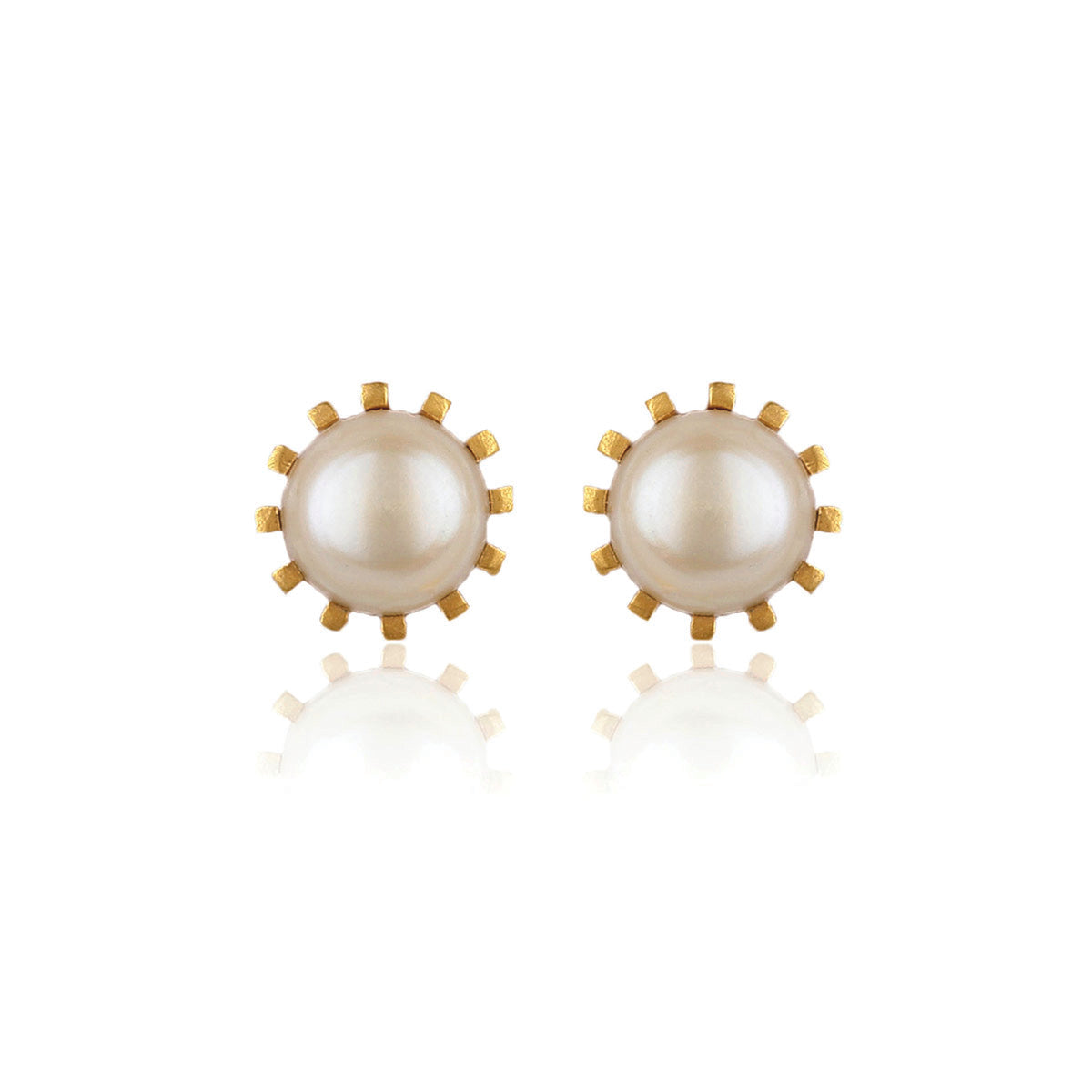 Moon Stud Earring - Pearl