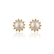 Moon Stud Earring - Pearl