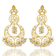 Lotus Pearl Chandbali 22k gold-plated Earring