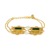 Shagun Green Bracelet with Freshwater Pearls