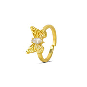 Butterfly Ring - 92.5 Silver with 22k Gold Plating