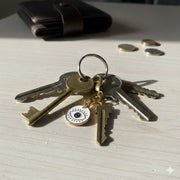 White Medallion Charm