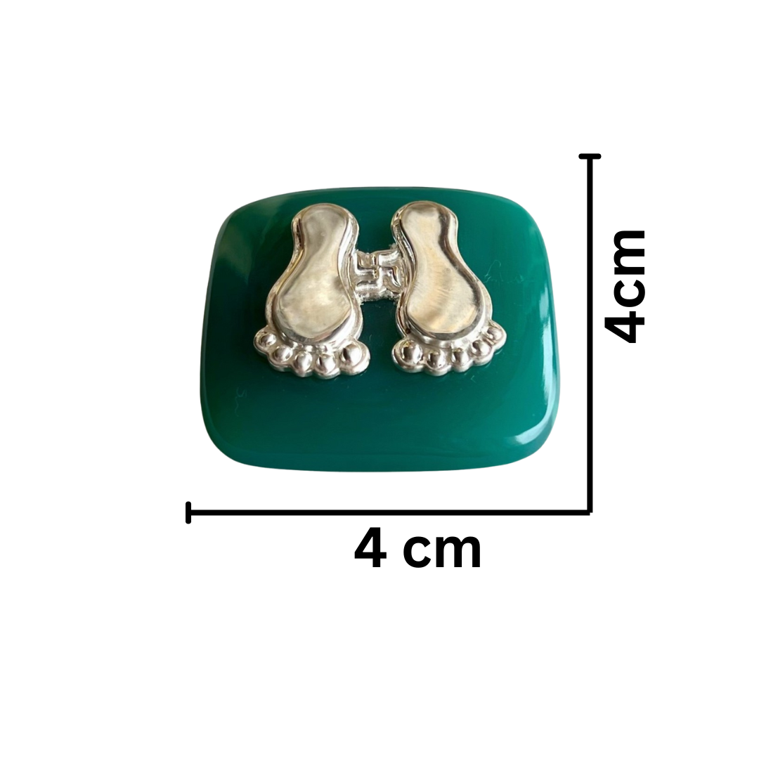 Divine Charan in 92.5 Silver with Green Onyx