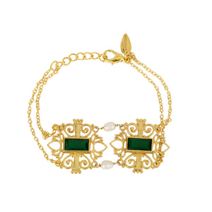 Shagun Green Bracelet with Freshwater Pearls