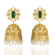 Big Jhumka with Freshwater Pearls